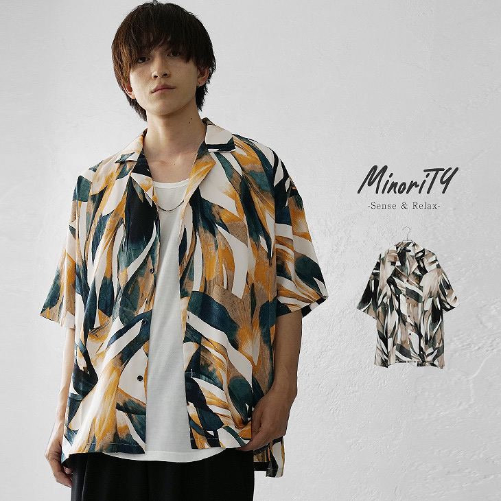 ニュアンスプリント半袖シャツ