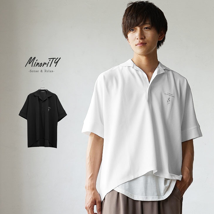 フラワーロゴドルマンビッグポロシャツ