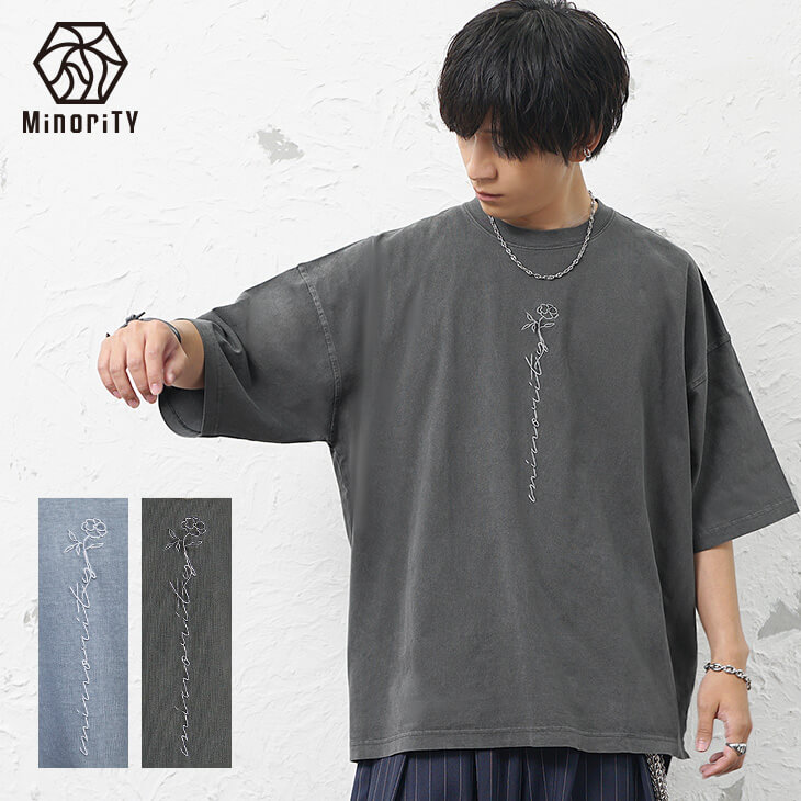 ピグメント刺繍Tシャツ