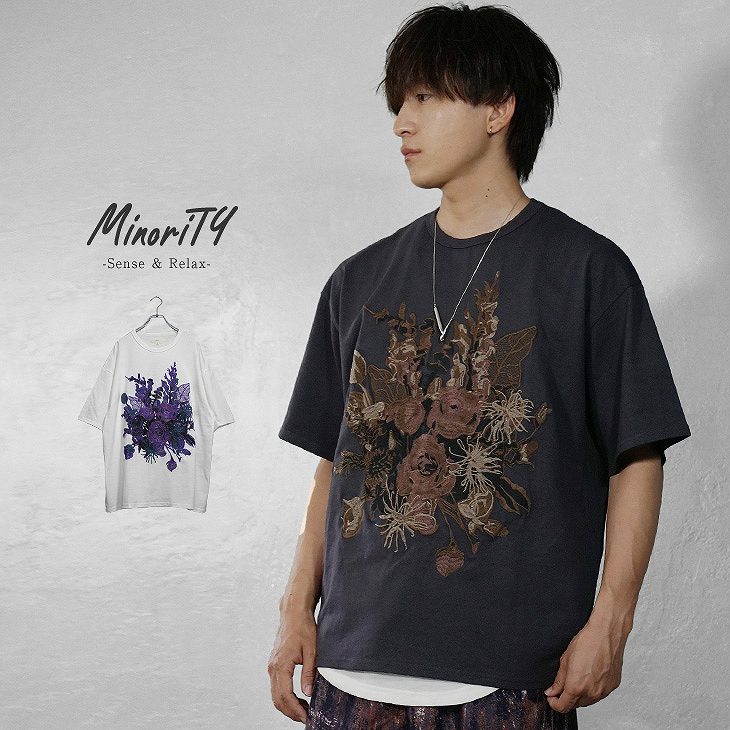 フラワーエンブロイダリーTee