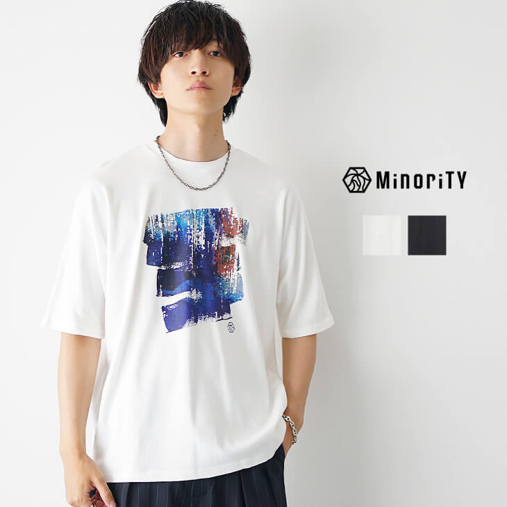 ドルマン油彩ロゴ入りプリントTシャツ