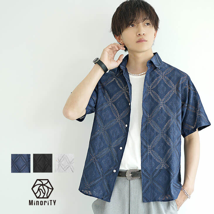 ドライタッチレースショートスリーブシャツ