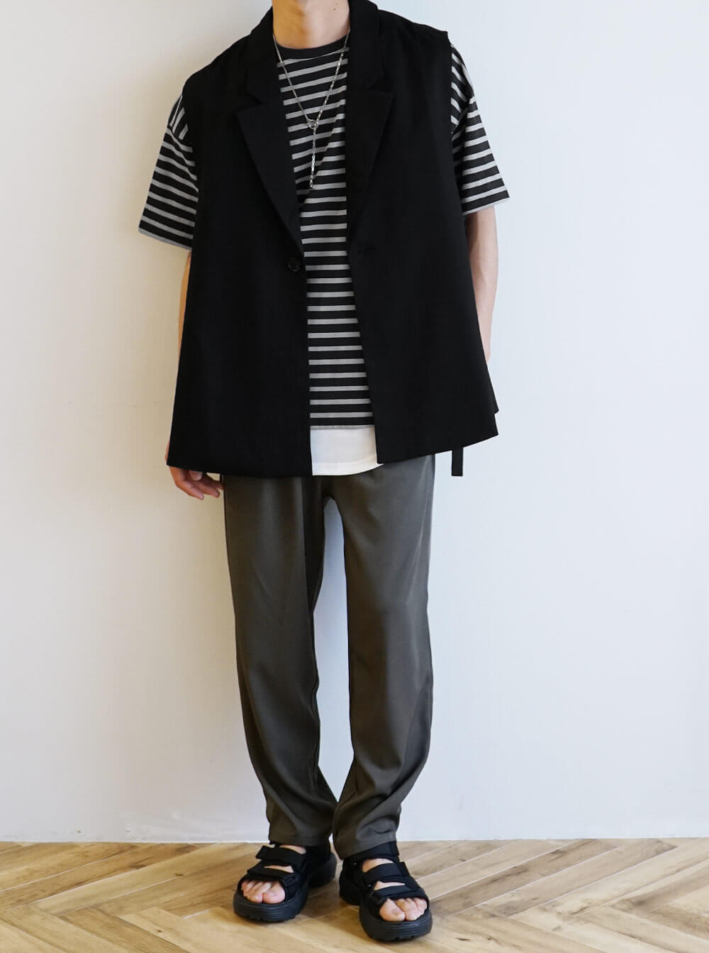 ジレを使用したメリハリコーデ