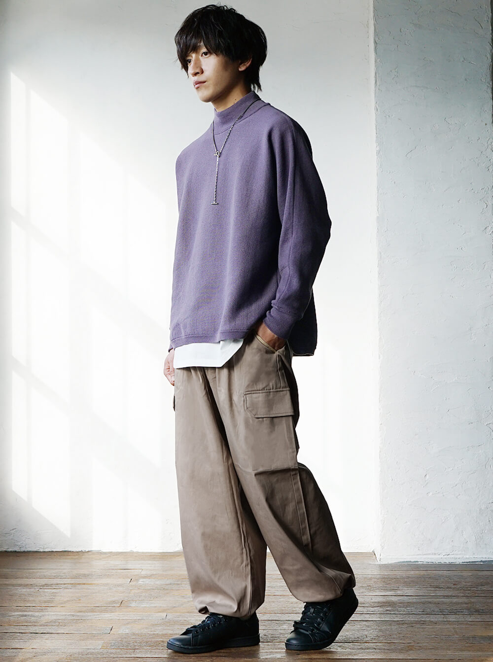 ドルマンシルエットのセットアップコーデ