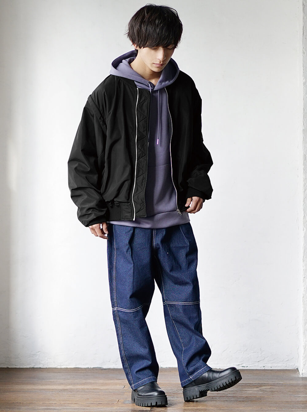 クレリックシャツでの綺麗めカジュアルコーデ