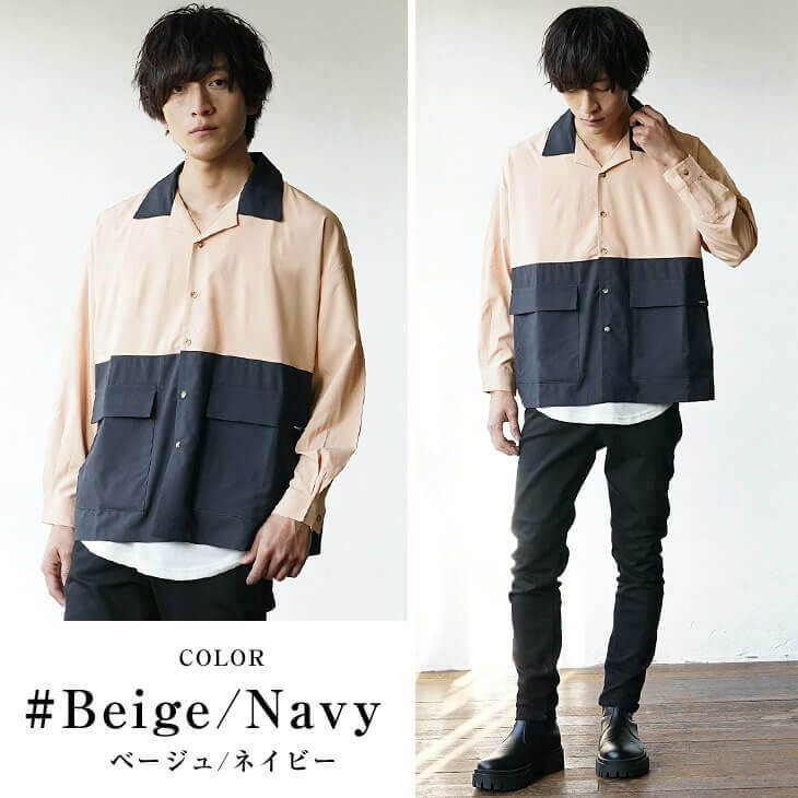 ベージュ色合わせメンズコーデ