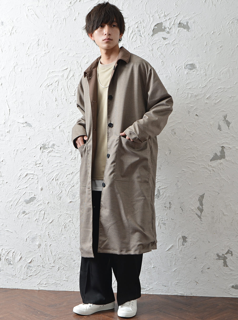 リバーシブルコートコーデ