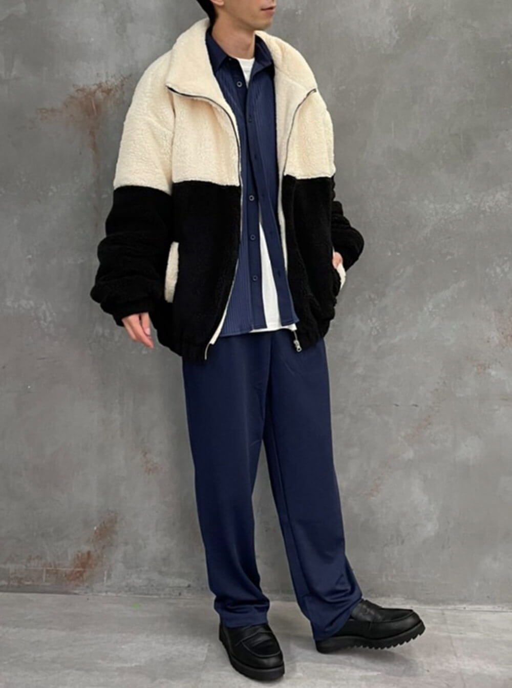 モコモコブルゾン×セットアップコーデ