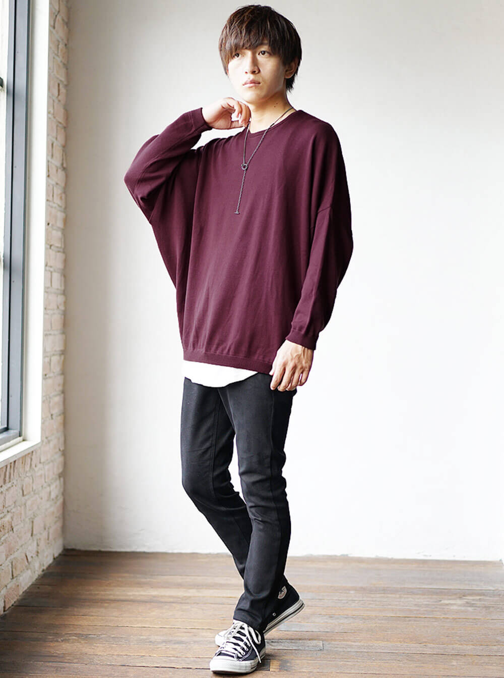 ドルマンニットコーデ