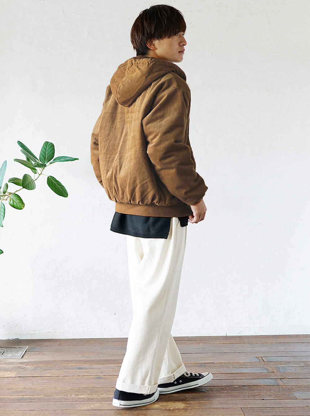 コーデュロイブルゾンコーデ