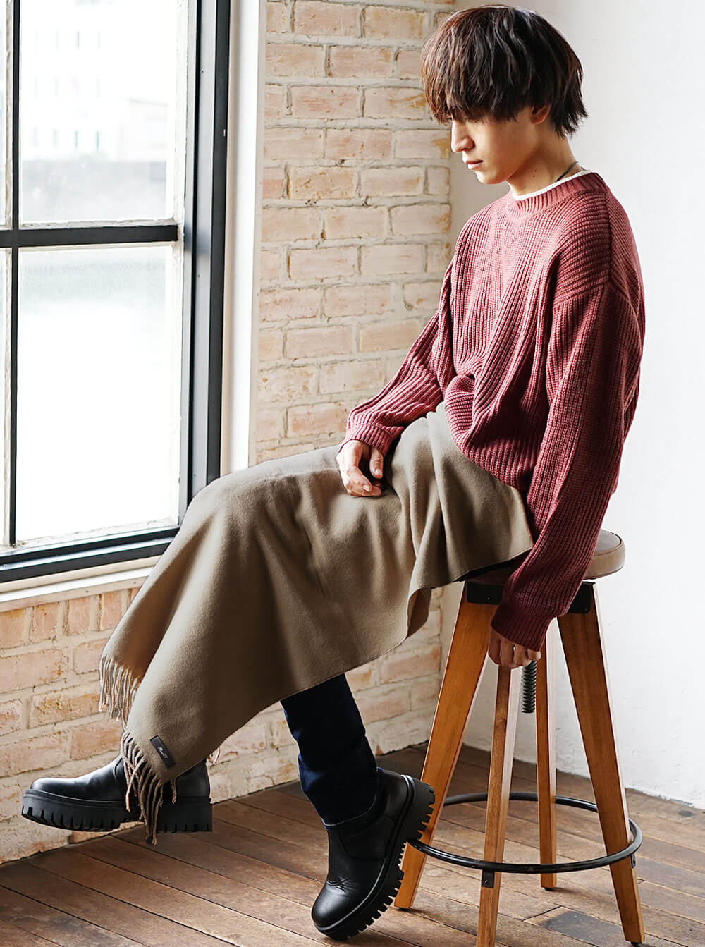 マフラーのひざ掛け