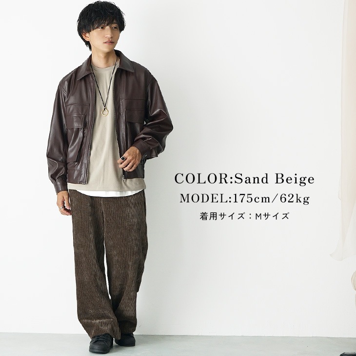 ソフトタッチ×厚手仕立て ルーズドルマンシルエットクルーネックTシャツ