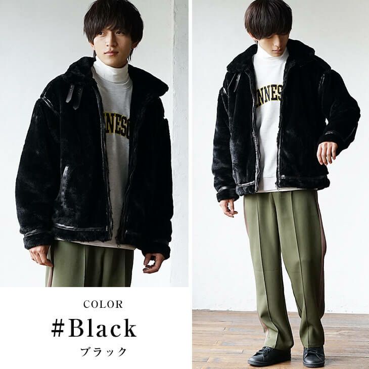 PUBLIC TOKYO【youth】ファイクファーB3ジャケット　ブラックデザイン