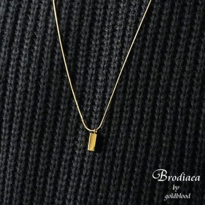 【Brodiaea】スチールナゲットロングネックレス