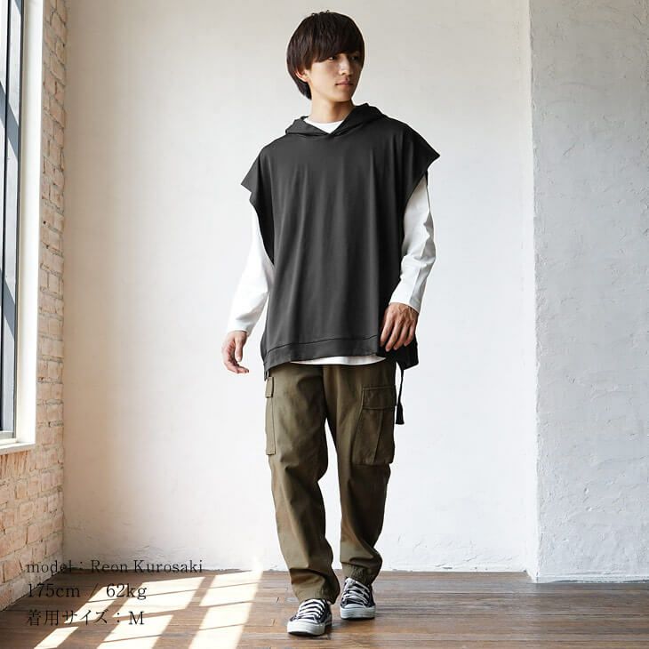 nagonstans オーバーサイズパーカーベスト　新品未使　M nagonstans オーバーサイズパーカーベスト Mサイズ nagonstans