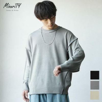ハンドステッチクルーネックニット