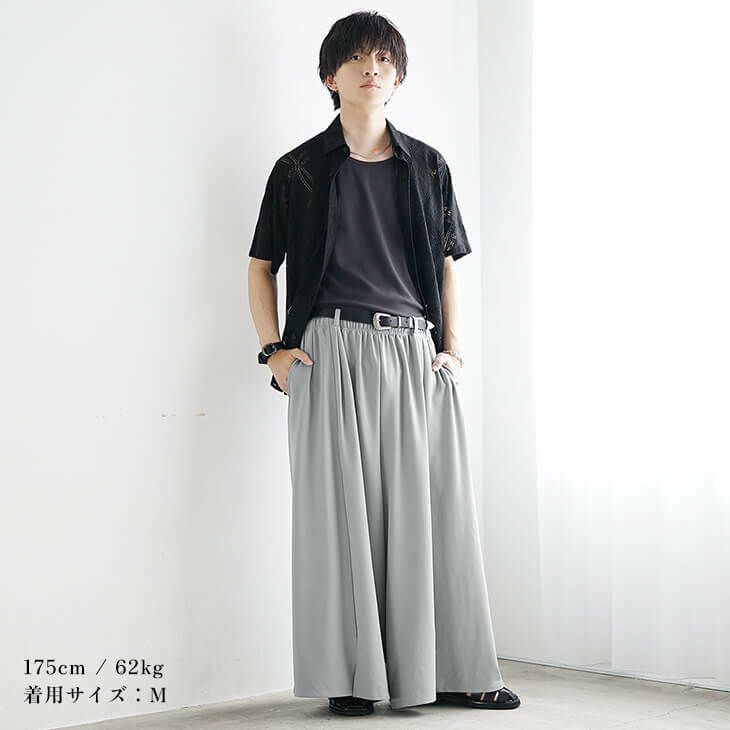タックワイドバギーハカマパンツ