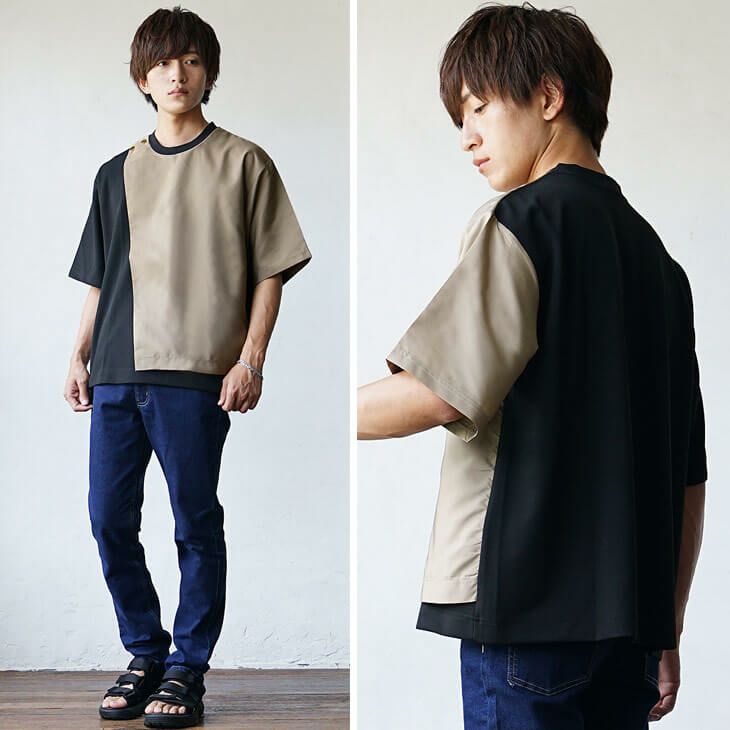 バイカラーオーバーサイズTシャツ