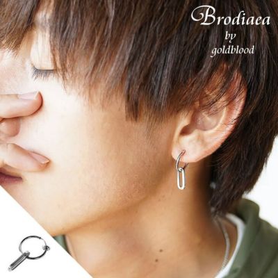 【Brodiaea】オーバルチャームフープイヤリング