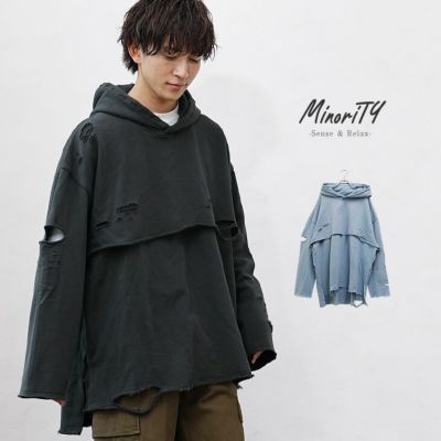 【送料無料】ダメージパーカー
