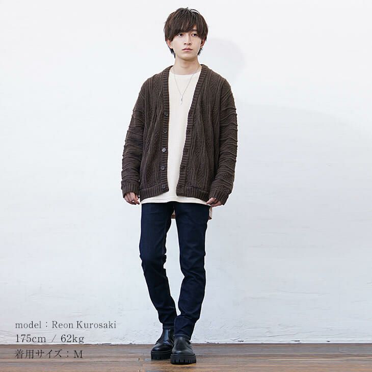 3*o様 STONE  ブラック カーディガン XL eqp003f-as.jpg