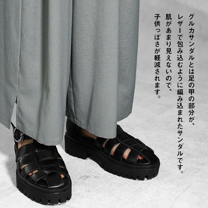 モダン＆実用的【Clarks】超軽量 厚底 レザー グルカサンダル CL915BW016934_q_thumb.jpg