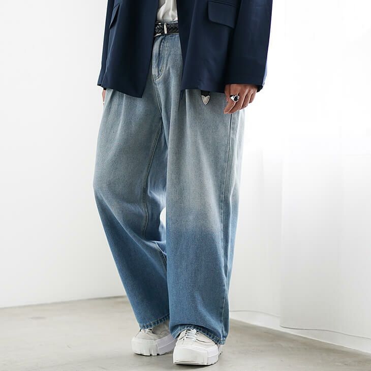 グラデーションチルワイドデニム 