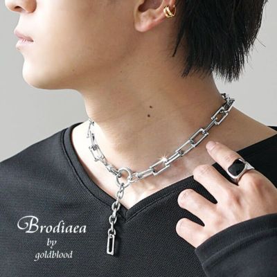 【メール便送料無料】スクエアチェーンチョーカーネックレス【Brodiaea】