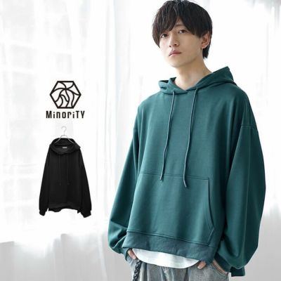 スナップボタンサイドオープンパーカー