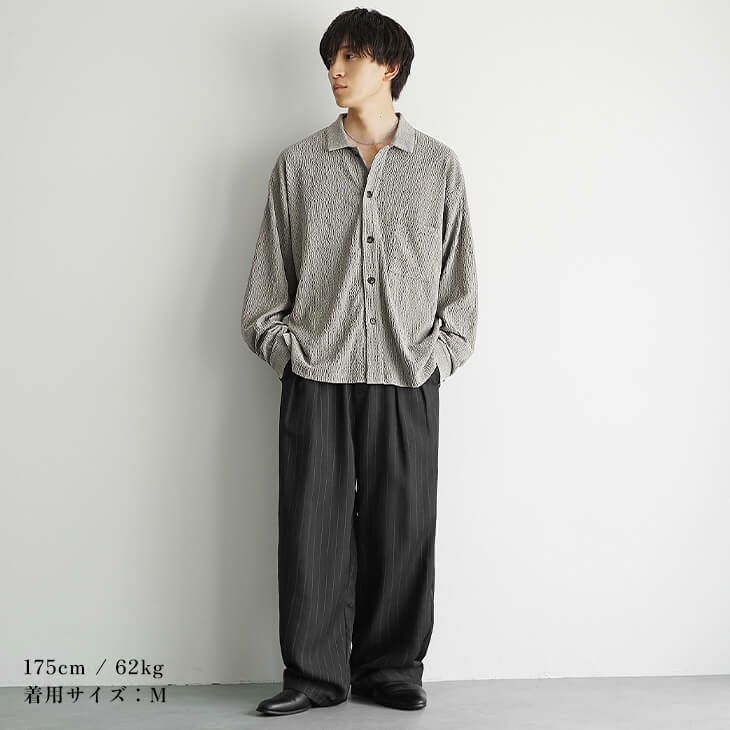 ランパナ　リブ8分袖シャツ　グレー4枚　おまとめ売り 楊柳素材リラックスドレープシャツ｜公式MinoriTY
