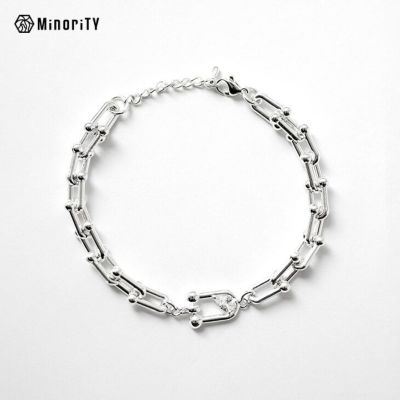 Uリンクピュアシルバーチェーンブレスレット
