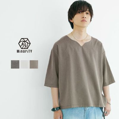 キーネックネップTシャツ