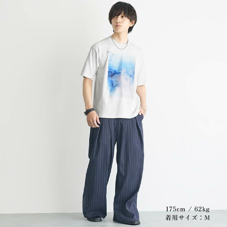 水彩抽象画プリントTシャツ